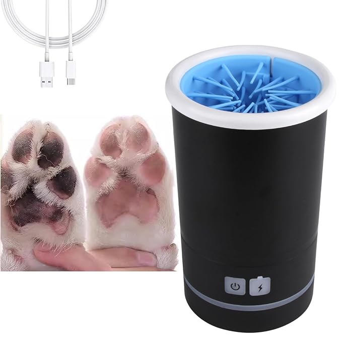 Dpofirs Pet Washer, Automatic USB Rechargeable Soft Brushes Portable Dog Foot Cleaner for Small Medium Dogs