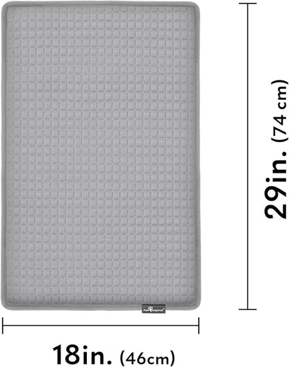 Paw Inspired Cooling Orthopedic Crate Pad for Dogs, Washable Memory Foam Dog Cooling Mat (29x18 Inch Small Size for 30 Inch Kennel, Gray)