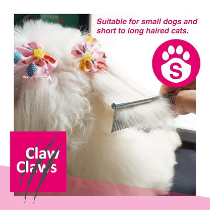 6.1" Comb with Rounded Ends Spine, Pet Comb for Professional Groomer Tool, for Short to Medium Haired Dog, Cat and other pets.