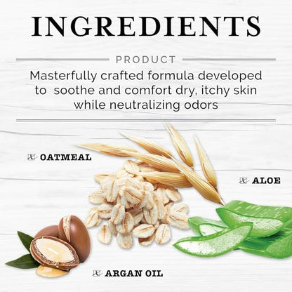 6-in-1 Itch Relief Dog Shampoo with Brush - Tearless Shampoo for Dogs Cleanses, Soothes, Refreshes and Moisturizes While Offering Itch Relief, 480ml