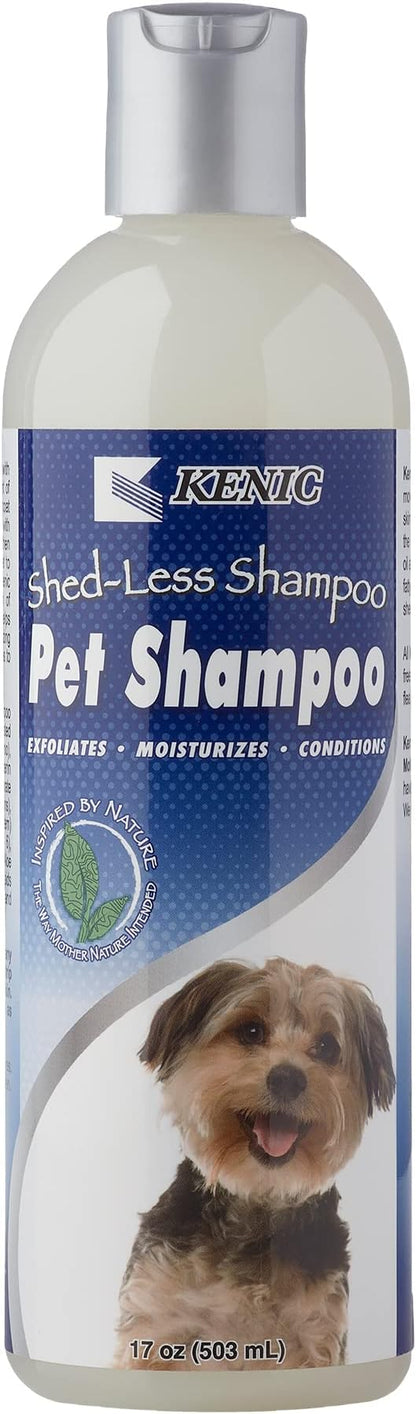 Kenic Shed-Less Conditioning Shampoo for Dogs & Cats – Reduces Shedding, Conditions Coat, Enriched with Omega 3 & 6, Vitamin E & B5 – Gentle & Nourishing Formula