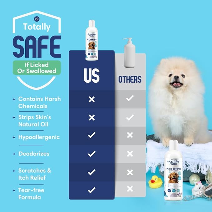 Organic Dog Shampoo - Puppy Oatmeal Shampoo for Itchy Skin Relief - Hypoallergenic for Sensitive Skin,for Dogs of All Ages,Deodorizes Smelly Dogs,Tearless,Made in USA, 16oz (Unscented)