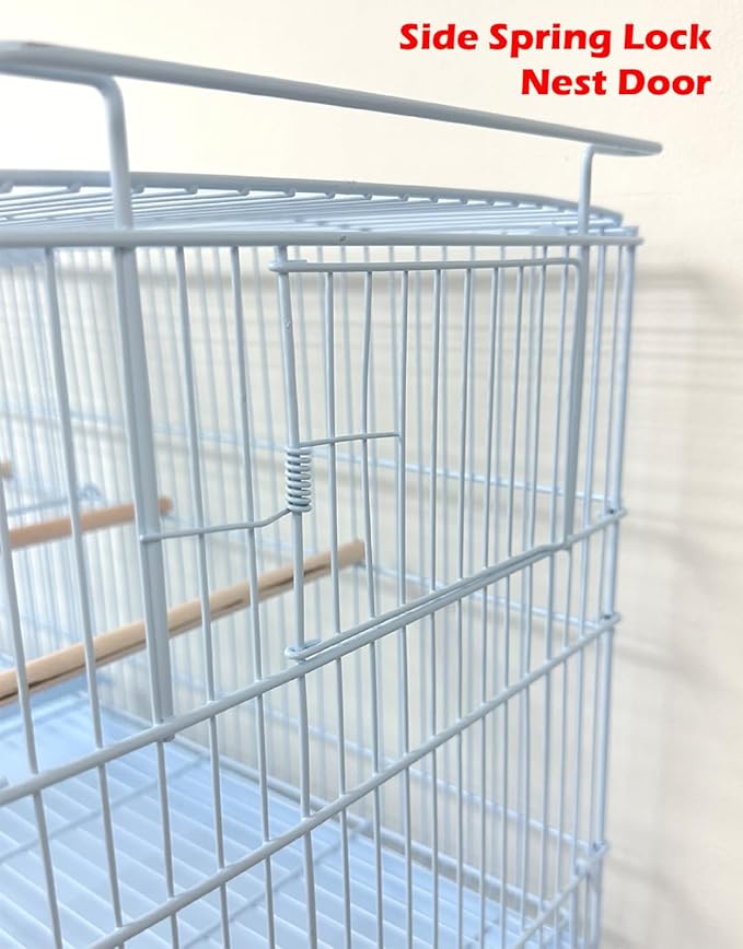 LOT of Large Stackable Breeder Bird Flight Cage with Removable Center Divider and Breeding Nest Box Doors with Removable Rolling Stand