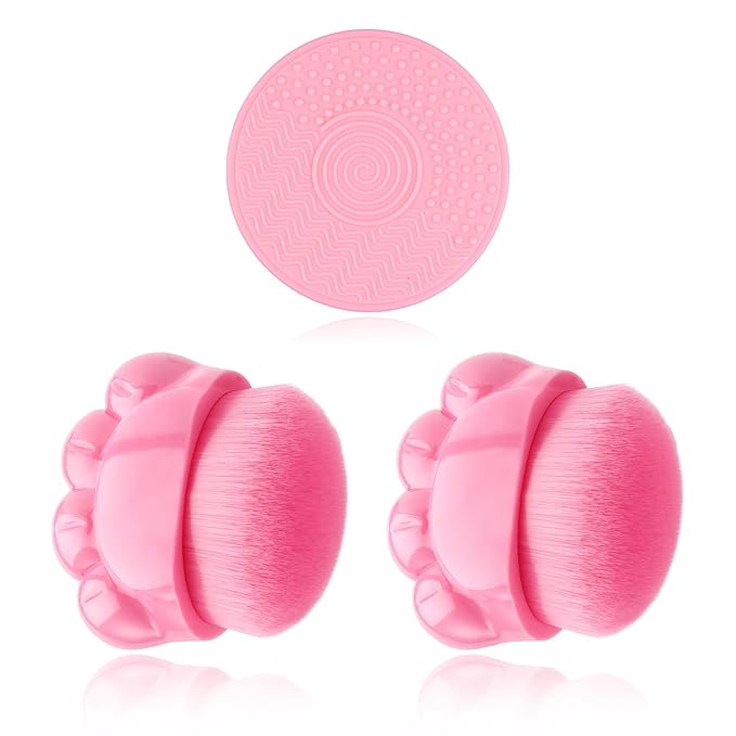 2pcs Dog Paw Balm Brush, Dog Paw Pad Balm Brush with Silicone Cleaning Pad Dog Cares Products Dog Nose Balm Applicator Paw Cleaning Brush for Dogs Cats (Pink)