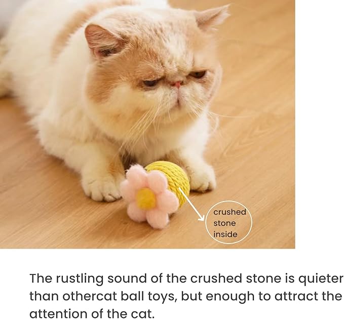 6Pcs Cactus Cat Toy Balls Cotton Rope Pet Scratching Assorted Colored Cat Rope Balls Chew Eco-Friendly Toy Pets Interactive Toy Cat Toys (Assorted Colored, 6pcs)