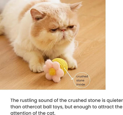 6Pcs Cactus Cat Toy Balls Cotton Rope Pet Scratching Assorted Colored Cat Rope Balls Chew Eco-Friendly Toy Pets Interactive Toy Cat Toys (Assorted Colored, 6pcs)