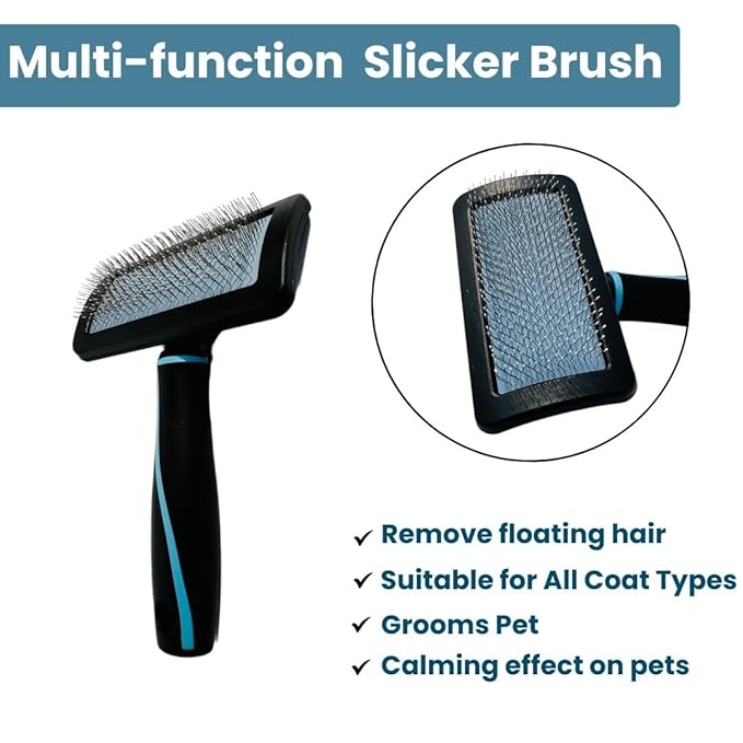 Dog Slicker Brush for Dogs, Perfect for (Goldendoodles, Labradoodles, Poodles), Groom Like a Professional, Fluff Detangle Style - Removes Loose Fur, Tangles and Undercoat (Large)