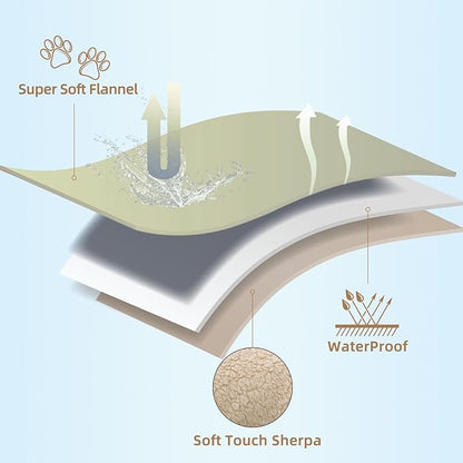 DaysU Waterproof Dog Blanket for Small Dogs - Soft Sherpa Fleece Reversible Pet Blanket, Cat Blanket Washable for Couch Protection, Warm Plush Puppy Blankets, 26.5"x35" Light Camel