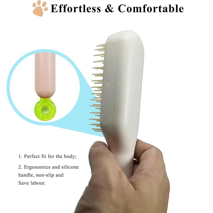 Scalable Small Grooming Dog Brush, Puppy Massaging Hair Brush, for Small Dogs Cats Rabbits of All Hair Types (Pink)