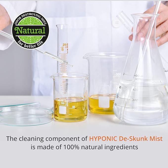 HYPONIC Hypoallergenic Premium De-Skunk Mist 8.01 oz for All Pets - Safe, Non-Toxic Skunk Odor Remover