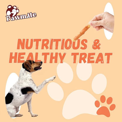 Dog Treats Pumpkin Biscuits Chicken Wrapped, Low Fat Healthy Chewy Training Treats for Small Medium Large Dogs