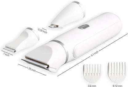 4 in 1 Mini Pet Hair Trimmer, Waterproof Design, 4 Grooming Heads Set, Anti-Mistake Switch, Cordless & Rechargeable, Suitable for Cats and Small Dogs