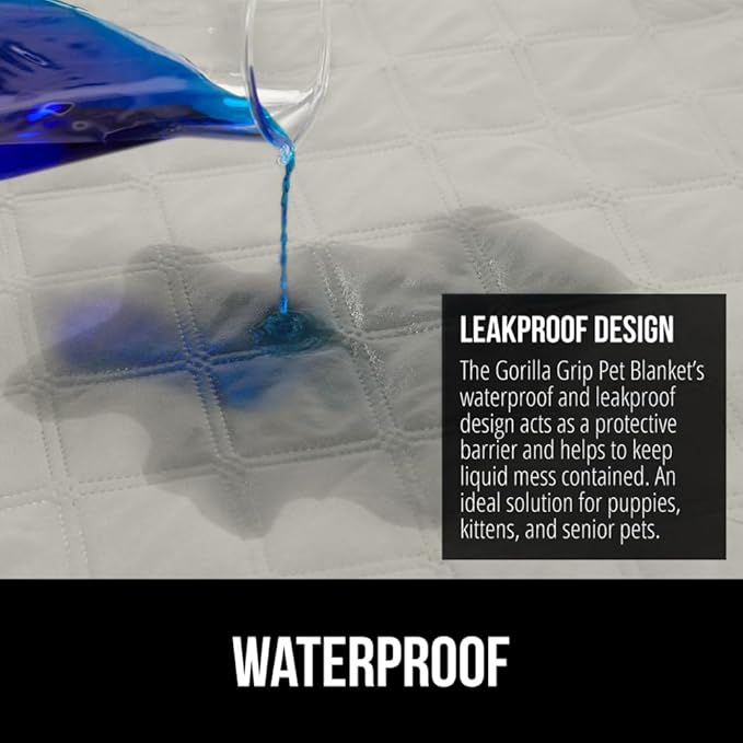 Gorilla Grip 100% Waterproof Dog Blanket, Pet Friendly Sofa Throw Essential for Small Pets, Dogs, Cats, Tear and Slip Resistant Leakproof Couch Cushion Cover for Indoor Furniture, 30x70 Taupe