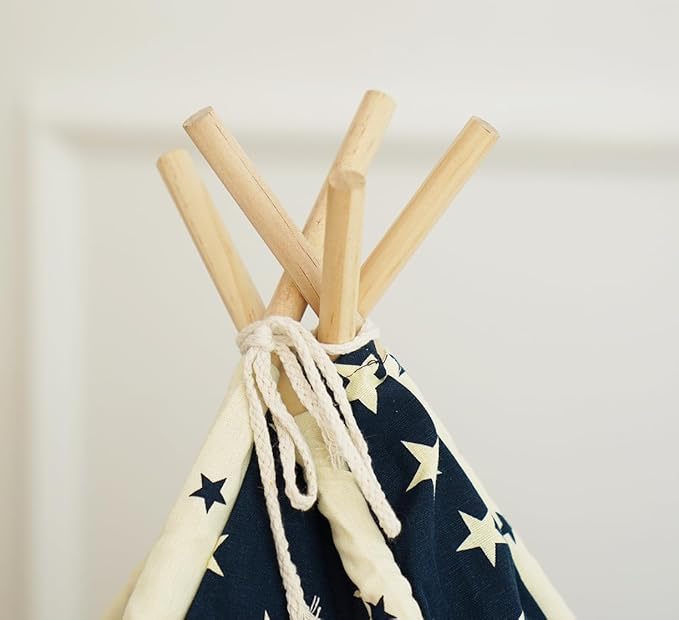 Solid Wood Cat Tent Indoor with Thick Mat,Portable Dog House Dog Teepee Tent,Cute Cat Teepee Cave, Cat Bed,Dog Bed Tent,Puppy Bed Tent,Bunny Tent,Pet Tent Teepee