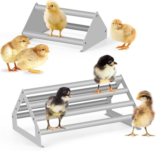 2 Pack Chick Perch Chick Toys for Brooder Chicken Perch for Coop Strong Chick Jungle Gym Roosting Bar Stand for Chicken, Chick, Bird, Easy to Assemble and Clean, Indoor/Outdoor Use, Large and Small