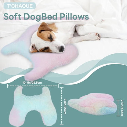 T'CHAQUE Dog Pillow Bed Cat Pillows for Indoor Cats Soft Dog Calming Pillow for Small Dogs Anxiety Relief Comfort Dog Neck Pillow Pet Sleeping Improve Pet Calming Toy for Upper Spine Support