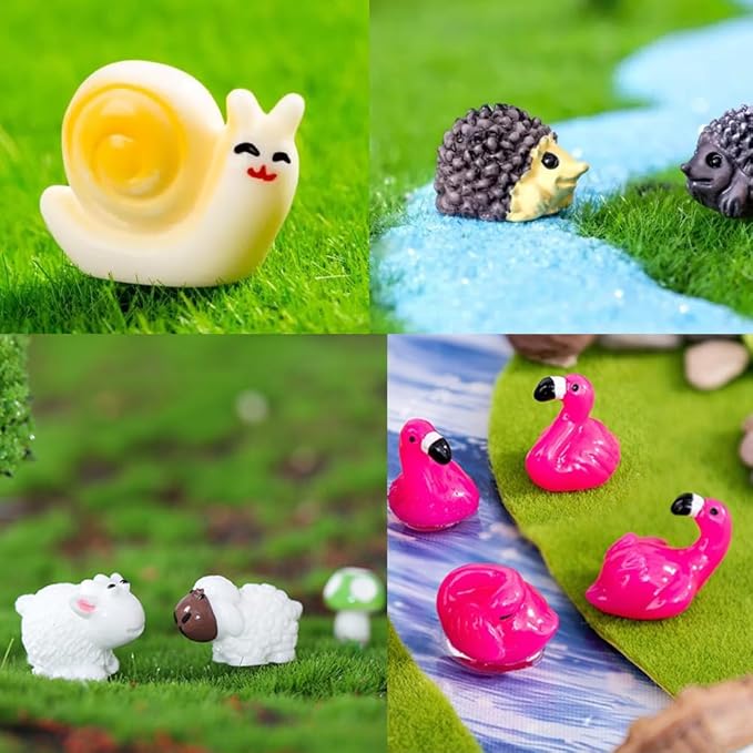 46pcs Mini Resin Animal Styles Tiny Resin Animals