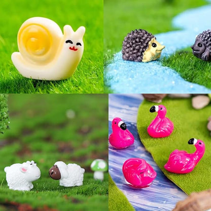 46pcs Mini Resin Animal Styles Tiny Resin Animals