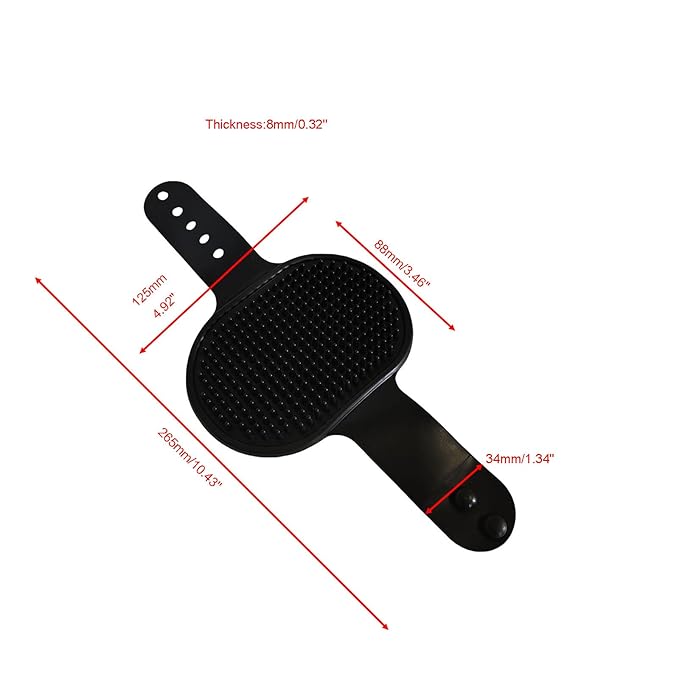 2Pcs Pet Brushes Dog Bath Brushes Cat Massage Bath Pet Cleaning Gloves with Adjustable Ring Handle,Black