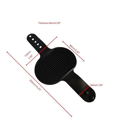 2Pcs Pet Brushes Dog Bath Brushes Cat Massage Bath Pet Cleaning Gloves with Adjustable Ring Handle,Black