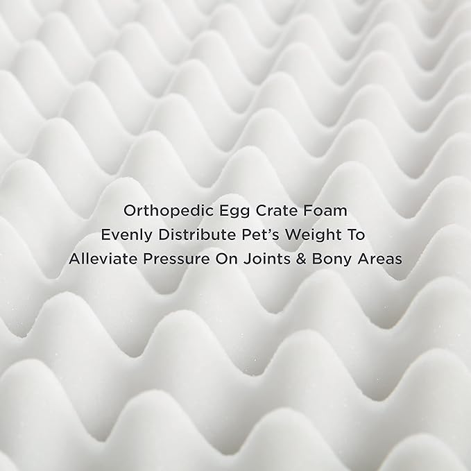 Bedsure Large Dog Beds for Large Dogs - Big Orthopedic Dog Beds with Removable Washable Cover, Egg Crate Foam Pet Bed Mat, Suitable for Dogs Up to 75 lbs, Dark Green