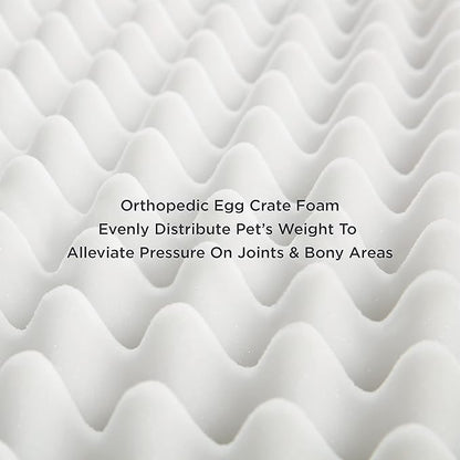 Bedsure Large Dog Beds for Large Dogs - Big Orthopedic Dog Beds with Removable Washable Cover, Egg Crate Foam Pet Bed Mat, Suitable for Dogs Up to 75 lbs, Dark Green