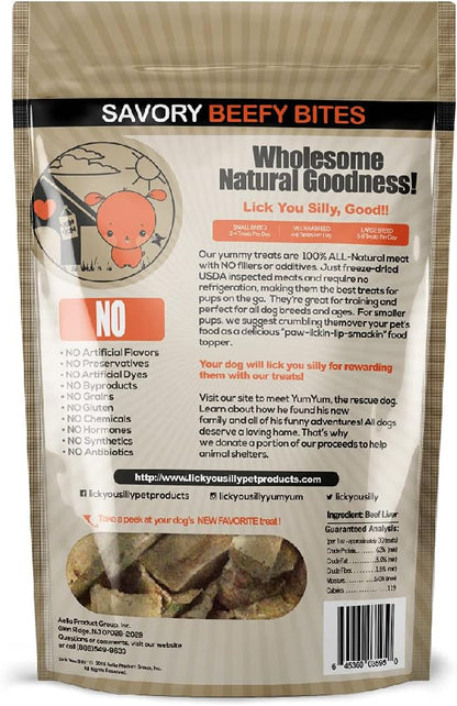 Grain-Free, All-Natural Freeze-Dried Beef Liver Dog Treats - Made in The USA with Vital Essential Ingredients for Dogs, Including Puppy Training - 8 Ounce Treat Pouch