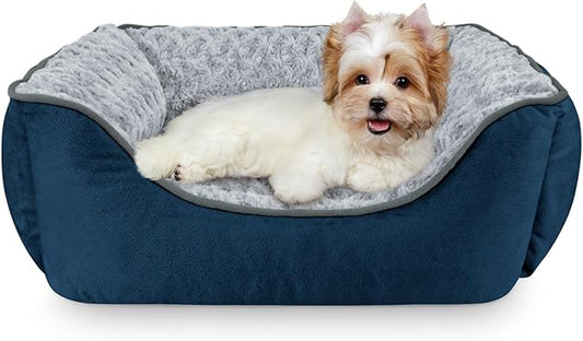 JOEJOY Rectangle Dog Bed for Large Medium Small Dogs - Washable Orthopedic Sofa Bed, Soft Breathable Puppy & Pet Cuddler, Durable Calming Dog Bed with Anti-Slip Bottom, Multiple Sizes, Navy Blue