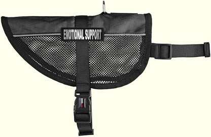 Dogline 22"-29" MaxAire Mesh Vest for Dogs and 2 Removable Emotional Support Patches, Large, Black