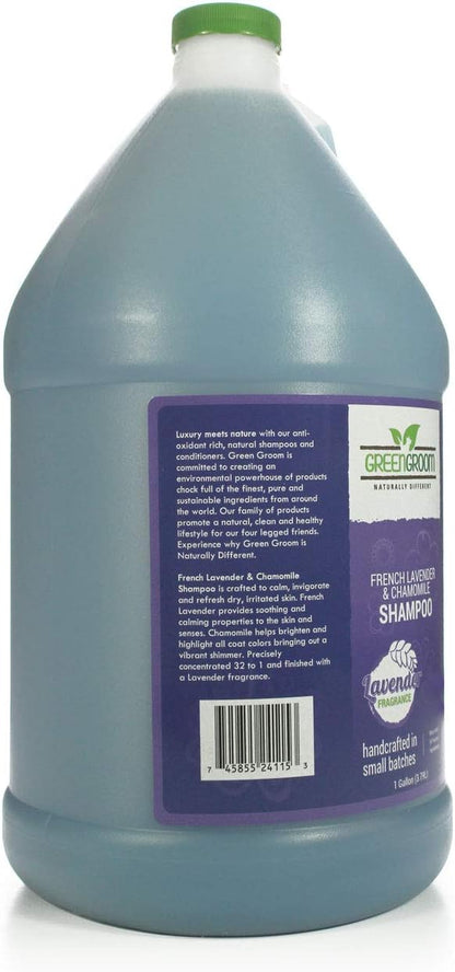 Green Groom French Lavender & Chamomile Aromatherapy Dog Shampoo, 1 Gallon - Soothing and Calming, Chamomile Infused, Natural Ingredients, Professional Grooming Grade, Deodorizing