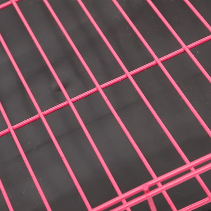 POPETPOP Large Dog Crate Pet Folding Cage Collapsible Dog Cage Indoor Outdoor Dog Crate Small Metal Wire Dog Crate with Leak- Pan Portable Pet Cage for Puppy Cat Rabbit Dog Kennel