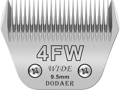 4FW Detachable Dog Grooming Wide Blades,Compatible with Andis,Oster A5,Wahl KM10 Series Clippers,Cut Length 3/8(9.5mm)