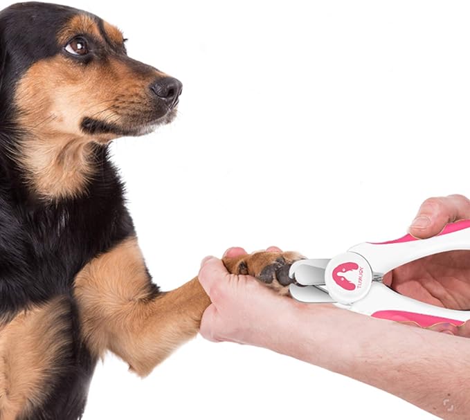 Dog Nail Clippers and Trimmers,Professional Grooming Tool with Safety Guard to Avoid Over Cutting,Free Nail File,Razor Sharp Blade,Sturdy Non Slip Handles for Large and Small Animals (Pink)
