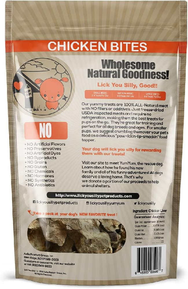 Grain-Free, All-Natural Freeze-Dried Chicken Liver Dog Treats - Made in The USA with Vital Essential Ingredients for Dogs, Including Puppy Training - 8 Ounce Treat Pouch