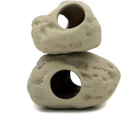 ALEGI Aquarium Decoration Rock Caves, Betta Fish Tank Accessories Hideout, Cichlid Stackable Cave Hiding (Small & Medium)