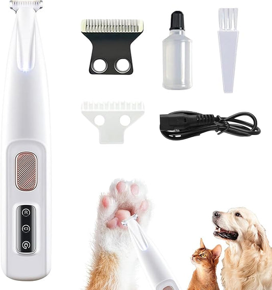 Dog Paw Trimmer,Paw Trimmer for Dogs,Upgraded 18mm-Blade Electric Dog Clippers for Groomming with Led Display,Rechargeable Hair Shaver for Paws, Ears, Face, Rump and Eyes