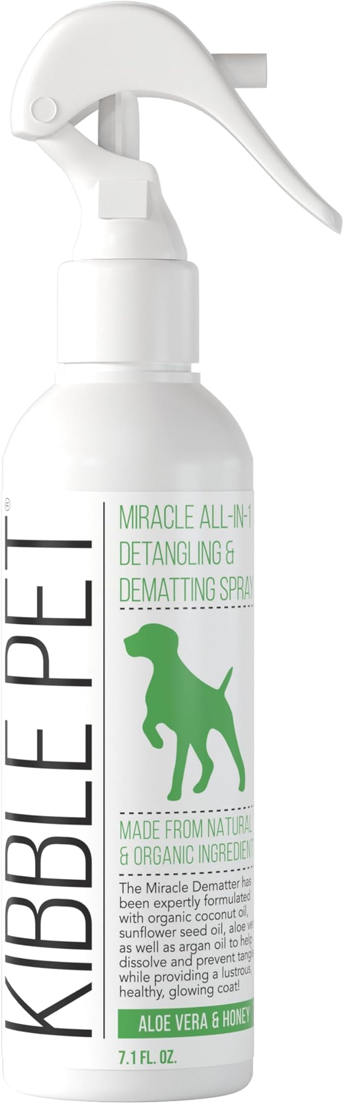 Pet Grooming Detangler Spray, Hydrates & Softens Coat, Hair Tangle & Mat Remover, Deodorizer, Aloe Vera Honey Scent, Hypoallergenic, Sensitive Skin Safe, Made in The USA, 7.1 oz