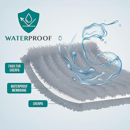 PetAmi Waterproof Dog Blanket for Small Medium Dog, Pet Puppy Blanket Couch Cover Protection, Sherpa Fleece Cat Blanket Couch Sofa Bed Furniture Protector Reversible Soft Washable 29x40 Plaid Navy