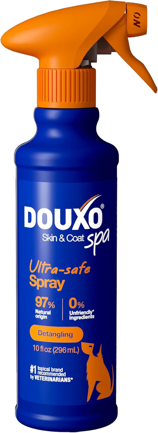 DOUXO® Skin & Coat SPA - Ultra-Safe Detangling Spray for Dogs, 10 fl oz, Safely Detangles and Nourishes The Coat, Leaves The Coat Soft, Revived and Tangle-Free, Skin-Friendly Formula