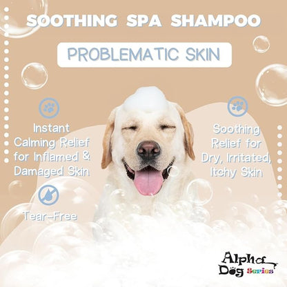 Alpha Dog Series Natural Dog Shampoo and Conditioner with Aloe Vera, pH Balanced Oatmeal Shampoo for Dogs, Tear-Free Dog Shampoo Oatmeal for Sensitive Skin, OatmealDog Shampoo 1 Gallon
