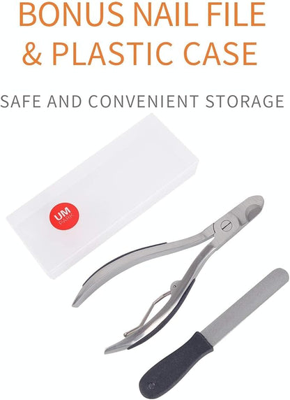 Dog Nail Clipper | Pet Cat Claw Trimmer -Sharp Angled Stainless Steel Blade for Quick Safety -Sturdy Non-Slip Handle -Nail File & Set Box -Professional Tools for Large & Small Pet