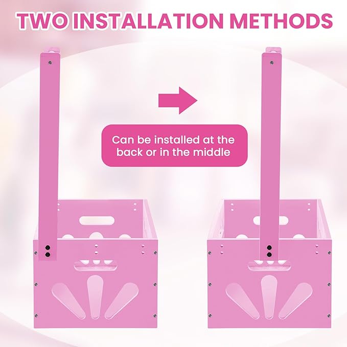 20" x 13" x 9" Wooden Pet Wardrobe Closet Crate Box with Hanging Rods and Personalized Pet Alphabet Letters Easy Assembly Baskets for Dog Cat Toys Clothes Accessories(Pink)