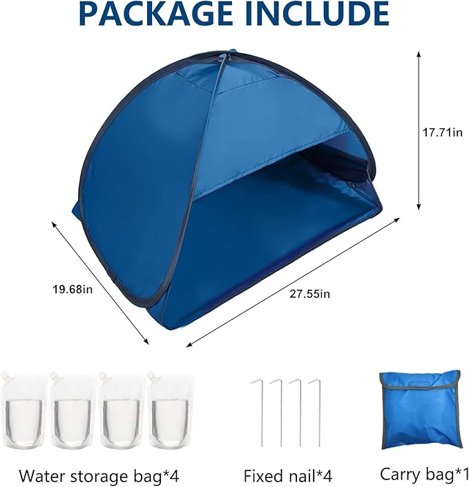 1pcs Pop Up Dog Cat Camping Tent, Blue Outdoor Play Tent House Portable Sun Shelter Pet Tent for Dogs Cats Puppy Kitty Other Small Animals, L