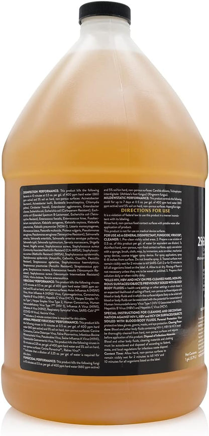 256:1 Disinfectant, 1 Gallon - Liquid Concentrate Disinfectant and Deodorizer, Sanitizer for Veterinary Clinics and Kennels, Effective Against Viruses and Bacteria (Lemon)