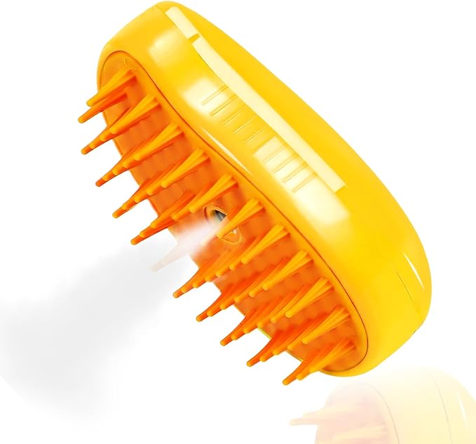 Nepfaivy Cat Steam Brush for Shedding - 3 in 1 Pet Steam Brush for Dog and Cat, Rechargeable Steamy Cat Brush, Spritz Defur Comb for Cats, Steamer Brush for Massage, Grooming and Removing Loose Hair