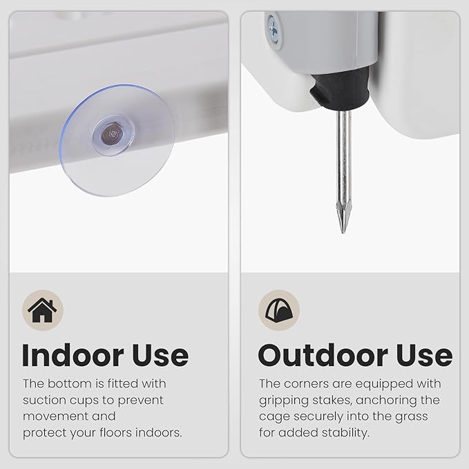 Dog Playpen 4-Panel 24" | Safe & Secure Indoor/Outdoor Pet Fence | Folding & Portable | 35 x 35 x 24IN, Ideal for Small to Medium Dogs | Easy to Clean ï¼_hiteï¼