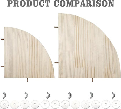 11.8 × 11.8 Inches Large Bird Perch Stand Platform, Natural Wooden Small Animals Cage Accessories, Rectangle Stand Perch Shelf for Parrot Parakeet Cockatiel Rat Hamster Guinea Pig Conure Chinchillas