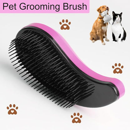 Puppy Brush, Soft Dog Brush for Grooming, Puppy Hair Remover Brush Comb, Grooming Tool for Poodles, Teddy, Yorkies, Maltese, Shih Tzu, Chihuahua, Pink