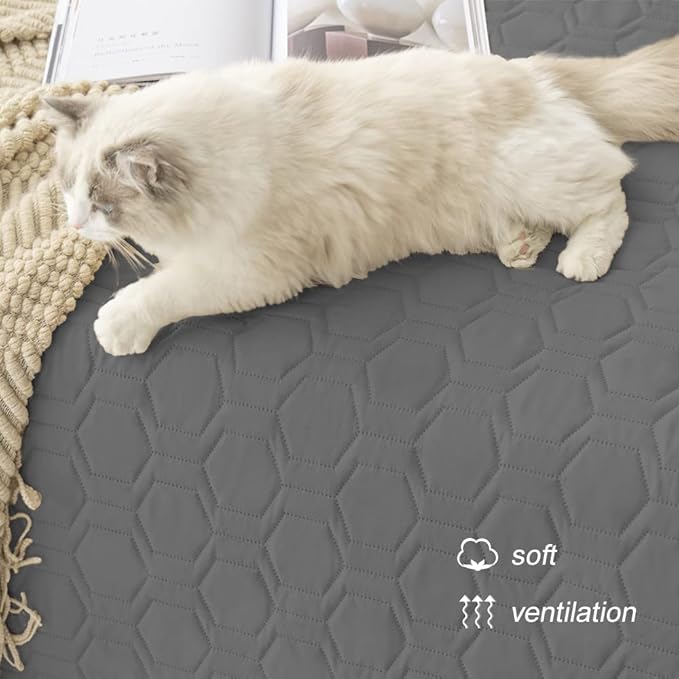 Waterproof and Anti-Slip Dog Bed Cover and Pet Blanket Sofa Pet Bed Mat ï¼_ar Incontinence Mattress Protectors Furniture Couch Cover for Most Cats Dogs, Petsï¼82x82- Dark Greyï¼