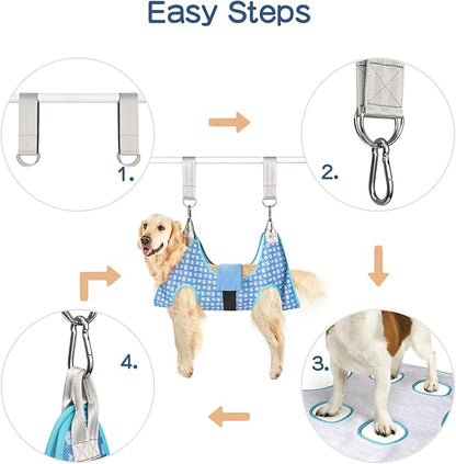 Dog Grooming Hammock, Pet Grooming Hammock Harness for Large Dogs, Dog Hanging Sling for Nail Clipping/Trimming/Cutting